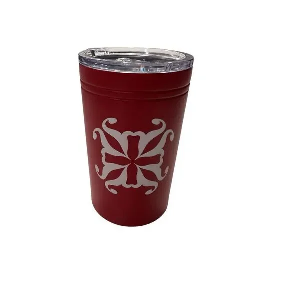 Rustic Cuff 12 oz Thermal Tumbler Stainless Steel Drink Cup with Clear Spill Red
