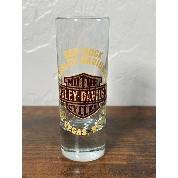 Harley-Davidson Red Rock Las Vegas‎ Nevada Shot Glass 2009 Bar & Shield Logo