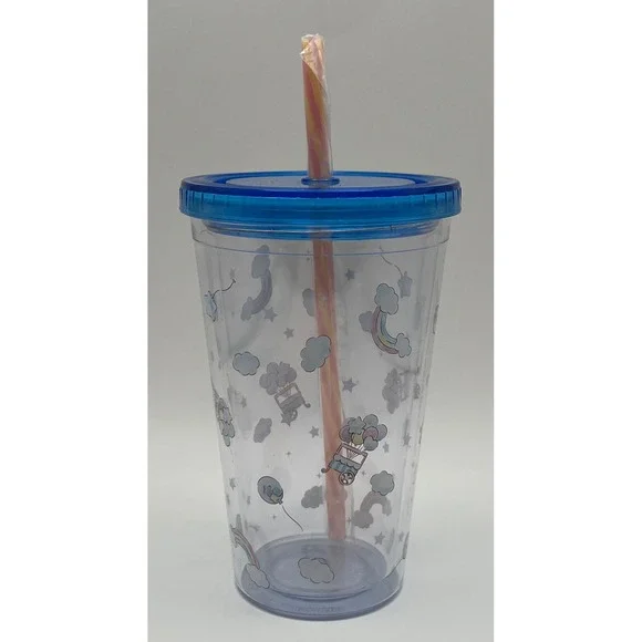Sanrio Cinnamoroll Acrylic Cup 16oz Tumbler Blue Lid Rainbow Cloud PCA6SCUCIN
