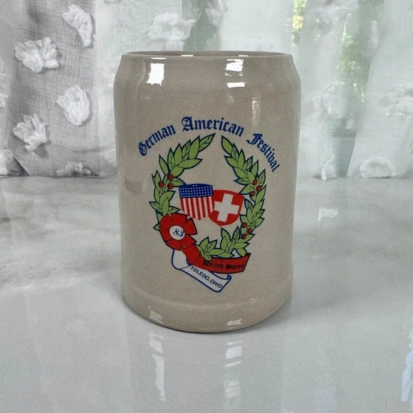 Vintage‎ 1983 German American Festival Beer Mug Stein Toledo Ohio United Swiss