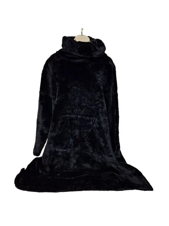Stan Herman Black Silky Plush Cuddler One Size