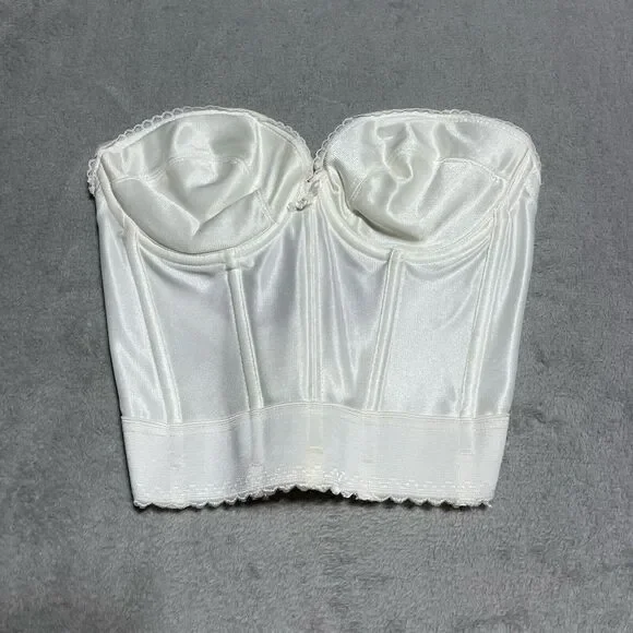 Vintage Petticoat Place Bustier Bra Womens‎ 32D Ivory 1970s Union Made 70s