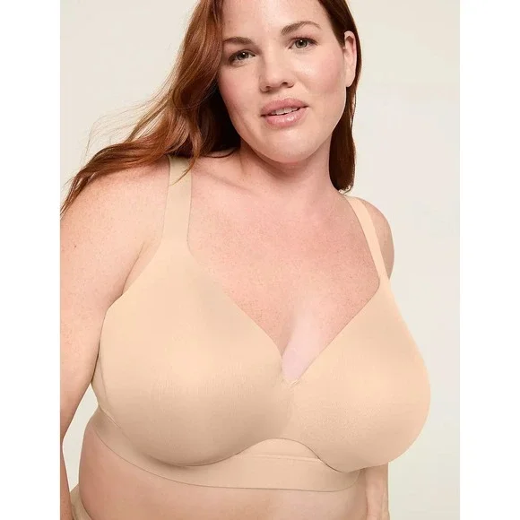 Cacique Lightly Lined Full Coverage Bra 44DD Nude‎ Classic
