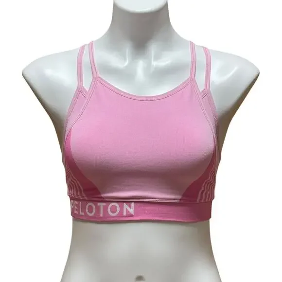 Peloton Double Layer Seamless Sports Bra Made in USA Pink Medium