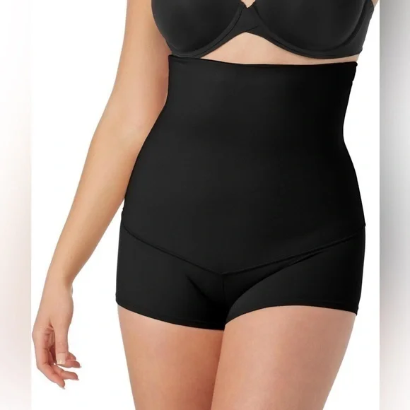 Maidenform High-Waisted Shapewear, Tummy Control Boyshort - Black Medium NWOT