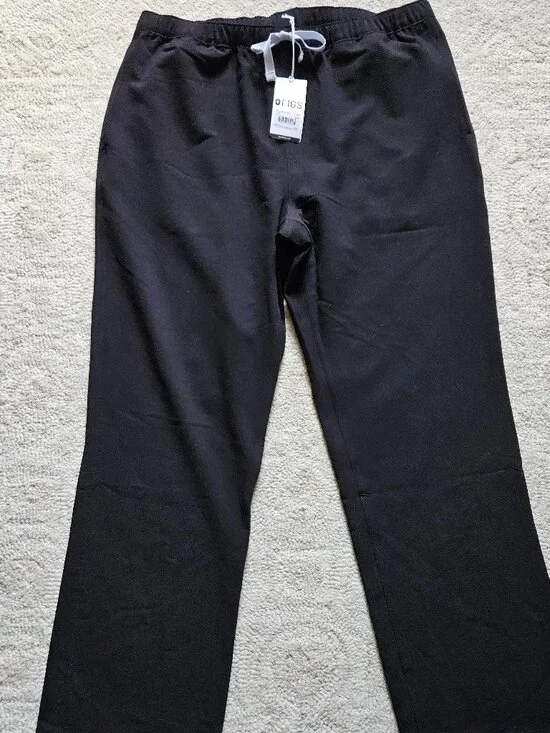 FIGS Pisco Straight Leg Scrub Pants Black Men's Large L Regular NEW Technical