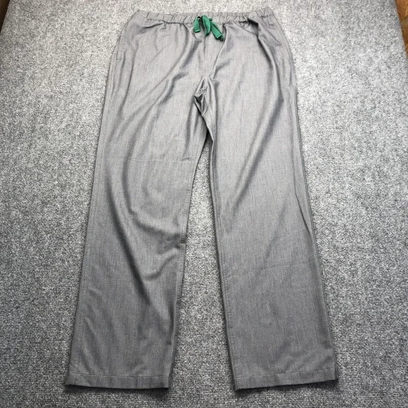 FIGS Scrub Pants Mens Large Gray Technical Collection Elastic Waist Drawstring