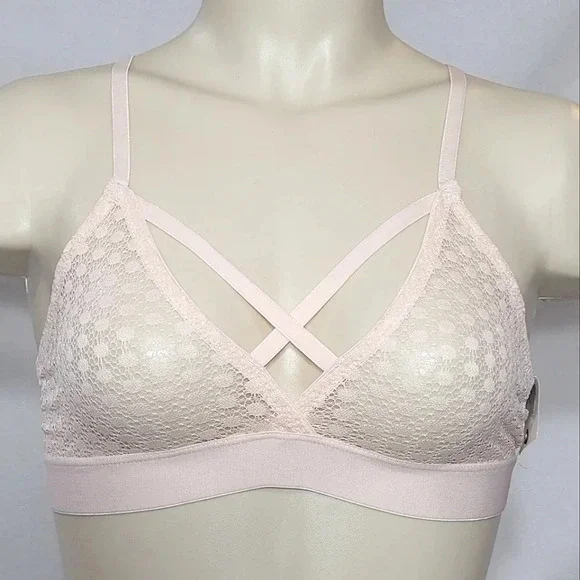 Sweet Treats Strappy Circle Lace Bralette Bra Size SMALL Light Peach  New with T