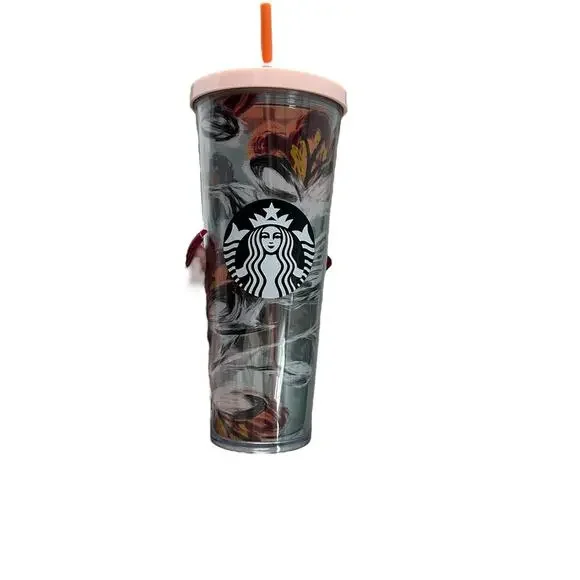 Starbucks Floral Peony Flowers Cold Cup Venti 24oz Tumbler‎ Watercolor NWT