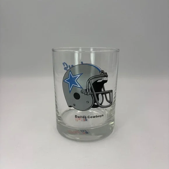 Papel Dallas Cowboys Rocks Glass NFL Clear Silver Blue Excellent Helmet Logo