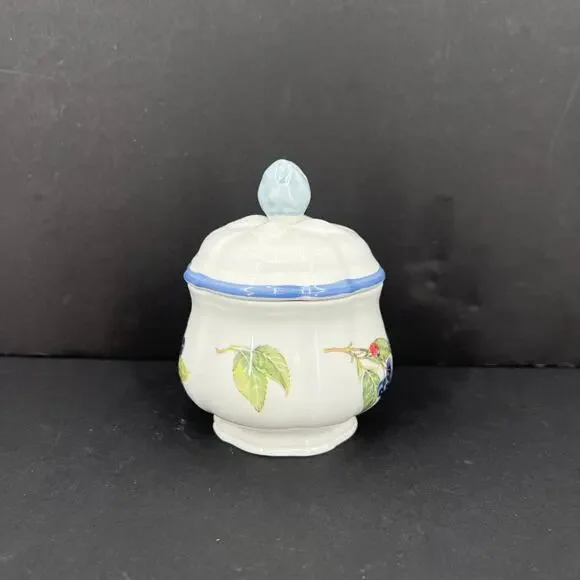 Villeroy & Boch Cottage Casa Azul sugar condiment bowl with lid!