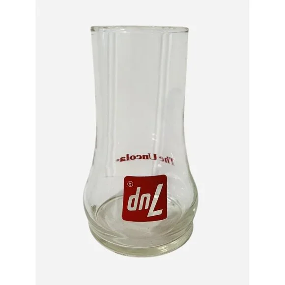 7UP Glass‎ The Uncola Collectible Upside-Down Drinking Advertising Vintage 1970s