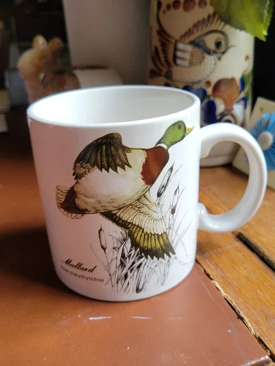 vintage Otagiri stoneware mug mallard duck pair, 4