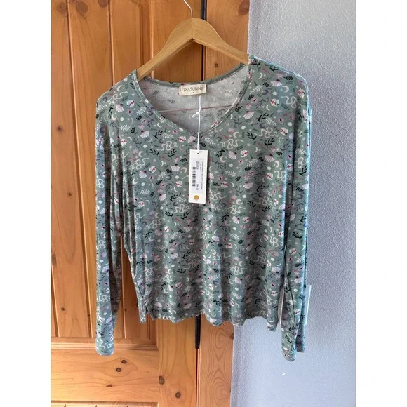 78&Sunny‎ Sweet Dreams Sleep Set Aces Sage Green Mystic Print NWT Size Small