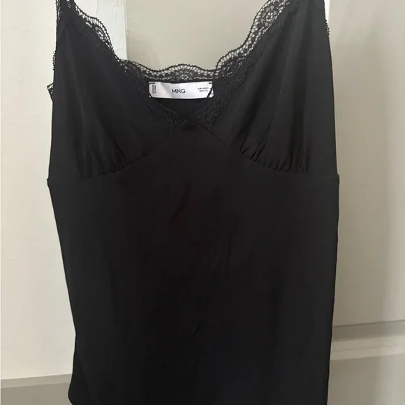 MNG Mango Black Lace Trim Chemise