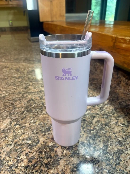 Stanley Pale Lavender Travel Tumbler with Handle and Straw