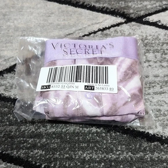 VICTORIA SECRET PINK 2022 PURPLE TIE-DYE BOXER BRIEF PANTY MEDIUM