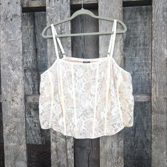 Torrid Lace Corset Smocked Back Crop Top Women's Women's 4X
