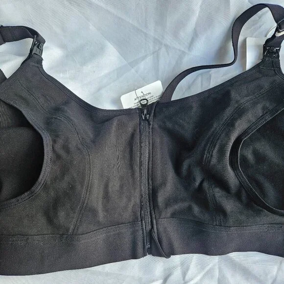 Momcozy Black Nursing Bra‎ with Straps L NWT
