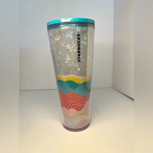 Starbucks Spring 2020 Limited Edition Pastel Wave‎ Iridescent Cup Tumbler 24 oz