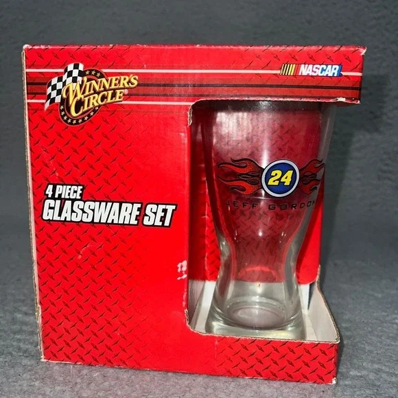 NIB Winner's Circle NASCAR #24 Jeff Gordon Pilsner‎ Beer 4-Piece Glassware Set