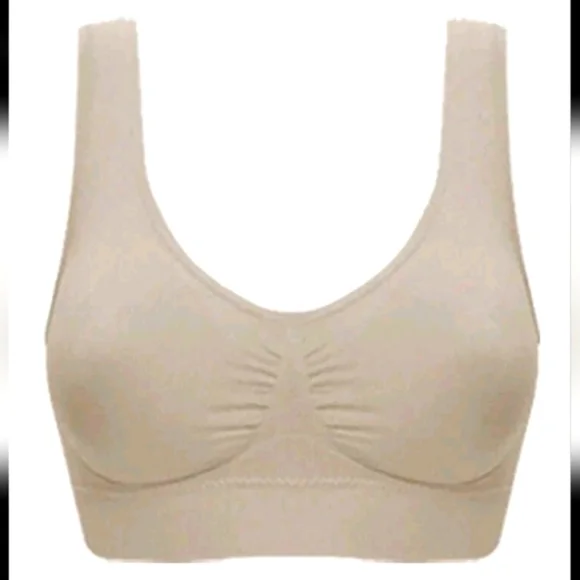 TAN/NUDE Wireless/Seamless/Padless Wide Comfort Strap Bra