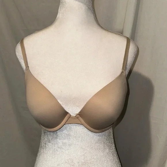 beige Victoria's Secret PINK wear everywhere push up bra size 34C