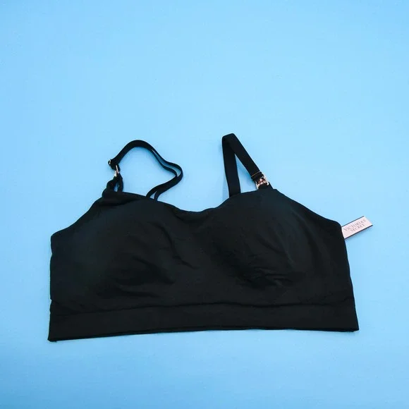 Victoria's Secret Bralette Womens Extra Large Wireless‎ Black Rose Gold Hardware