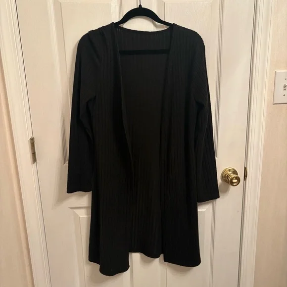 Black Ribbed Open Cardigan🌹