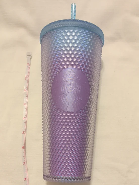 New Starbucks 2024 Studded Blue Purple Lilac Ombre Cold Cup Tumbler 24oz