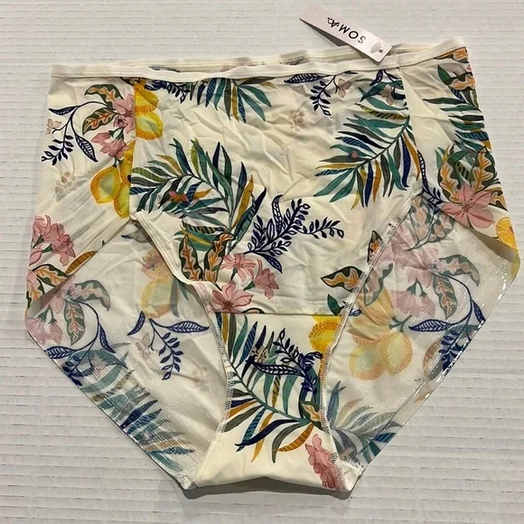 Soma Lemon Squeeze Mini Ivory Vanishing Edge Micro Modern Brief Size XXL NEW