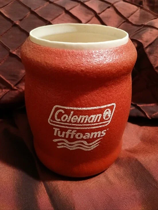 Coleman Brown Foam Can Cooler Koozie with White Interior