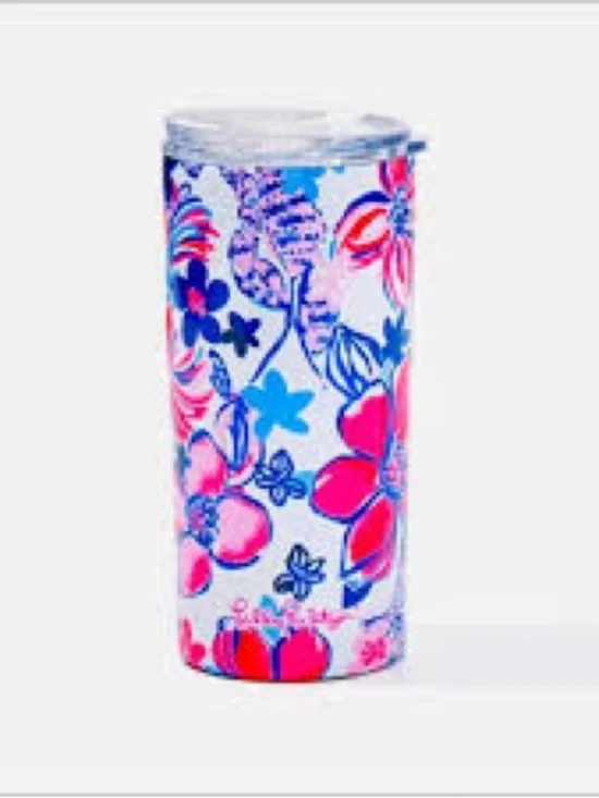Lilly Pulitzer Set of two Party like a Lobstar slim insulated drink ware cups