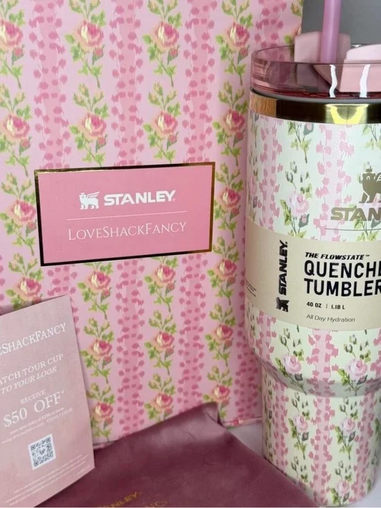 Stanley LoveShackFancy Pink Floral Quencher Tumbler
