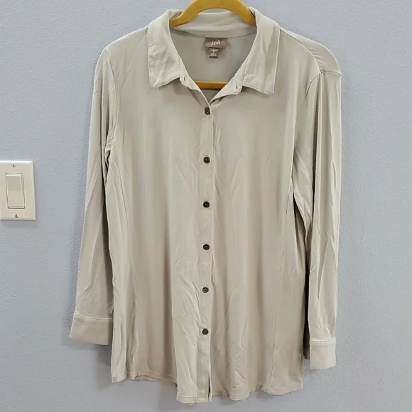 J.Jill Light Grey Loungewear Pajama Top