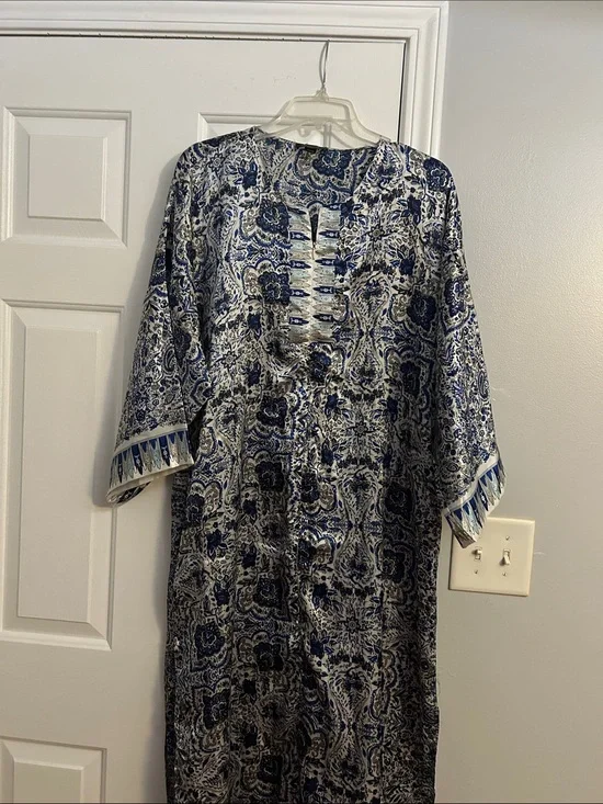 Blue Paisley Printed Women's Dress