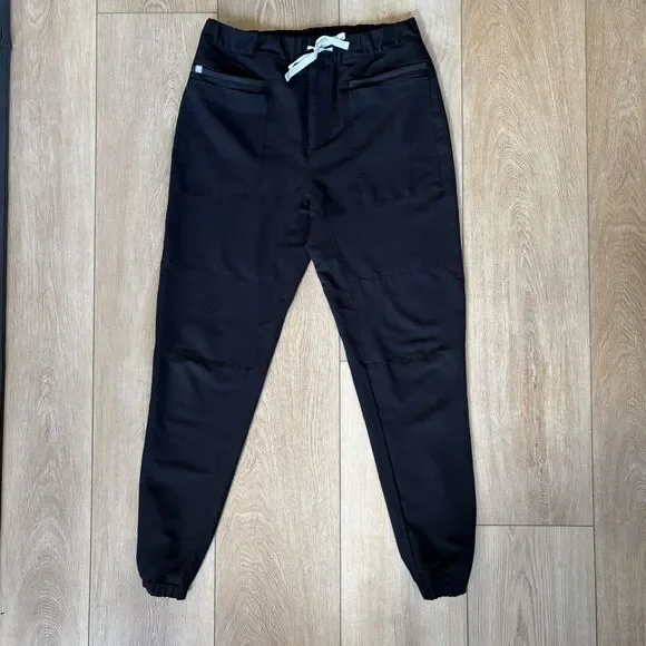 FIGS Technical Collection Mens Black Jogger Zip Fly Scrub Pants Size S