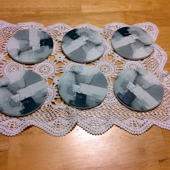 Abstract artisan coaster set