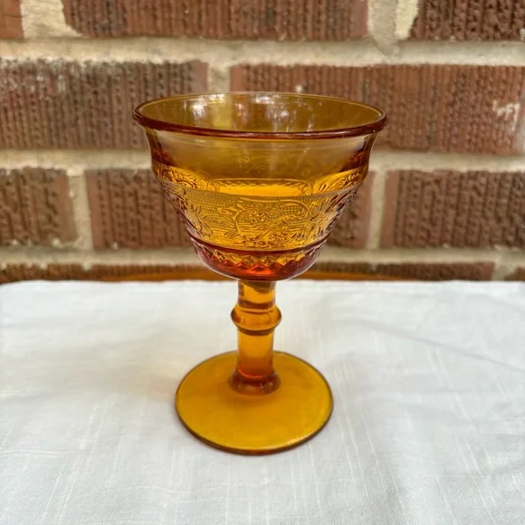 Vintage Duncan & Miller Amber Tiara Glass Dessert Drink Glass Replacement