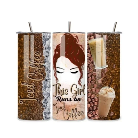 Iced Coffee 20oz Stainless Steel Tumbler