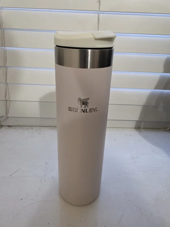 Stanley Blush Pink Travel Tumbler with Cream Lid