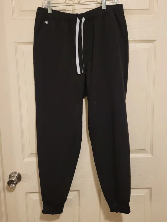 Unisex Figs Scrub Jogger Pants Large Black Drawstring