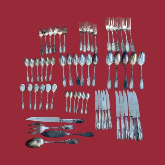 Plata Lappas Flatware Set France Scroll Design 61 pieces Inox Stainless Steel‎