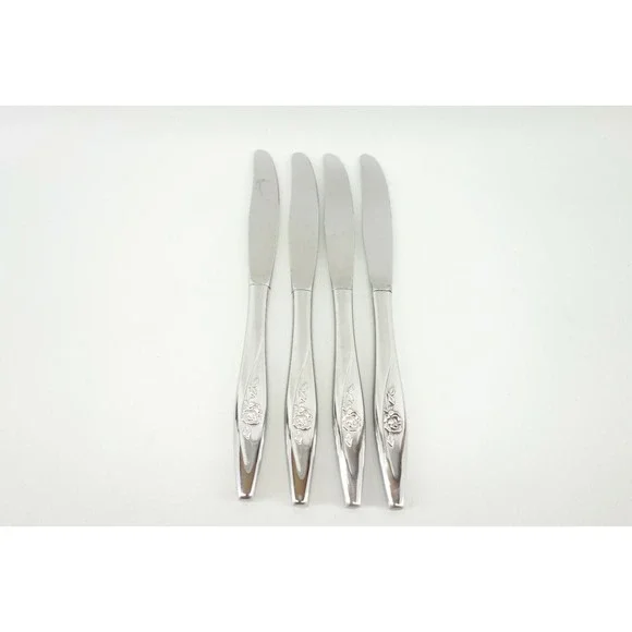 4 Oneida Oneidacraft Deluxe Lasting Rose Stainless 8 1/2