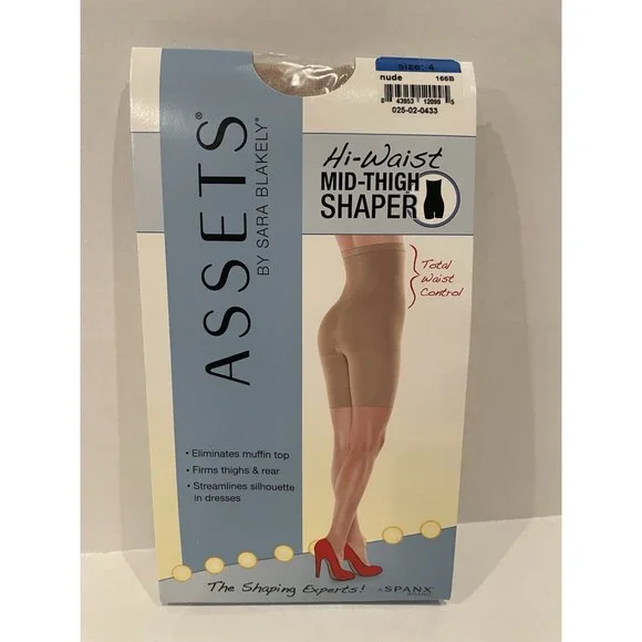 Assets by Sara Blakely Hi Waist Mid Thigh Shaper‎ Nude Size 4