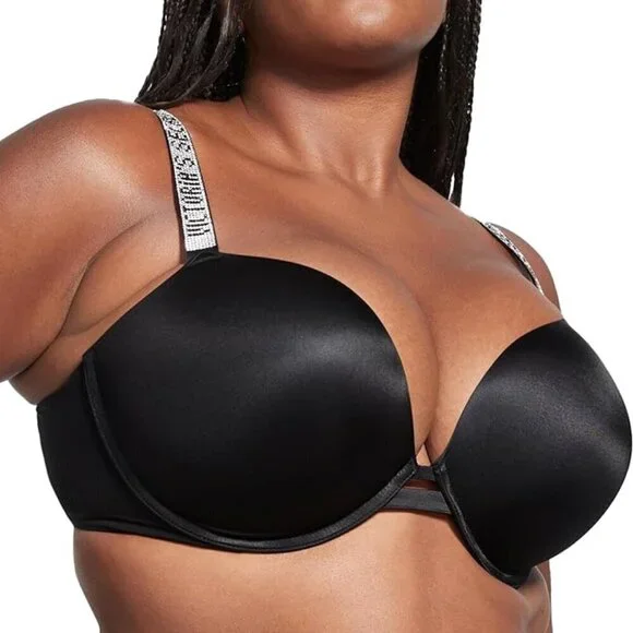 Victoria's Secret Shine Strap Push Up Bra, Padded, Plunge Neckline 32D NWT