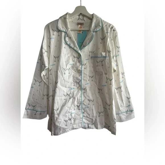 Bed head Espresso Martini Long Sleeve Classic Long Pajama Top Size Medium NEW