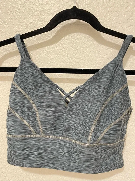 Prana Heathered Gray Sports Bralette with Crisscross Detail
