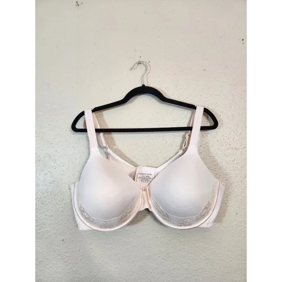 Vanity Fair Bra Beige bWomens 42DD‎ Beauty Back Full Figure Underwire Lace 76382