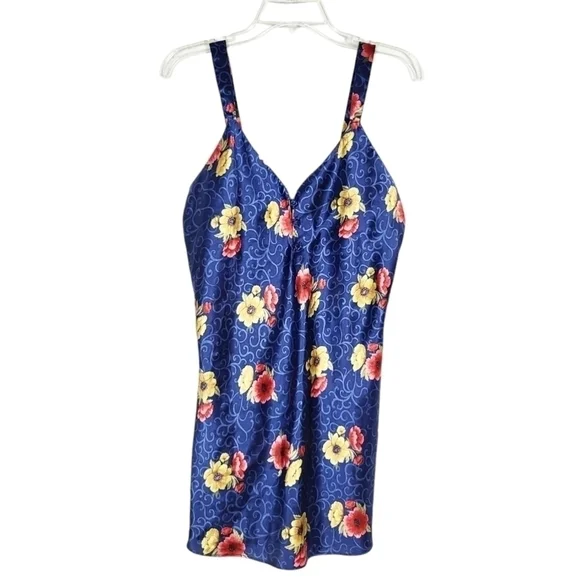 VINTAGE Morgan Taylor Intimates floral chemise slip lingerie